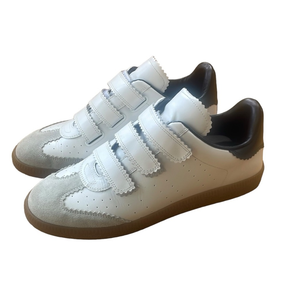 Isabel Marant Beth Perforated Leather Grip-Strap Sneakers